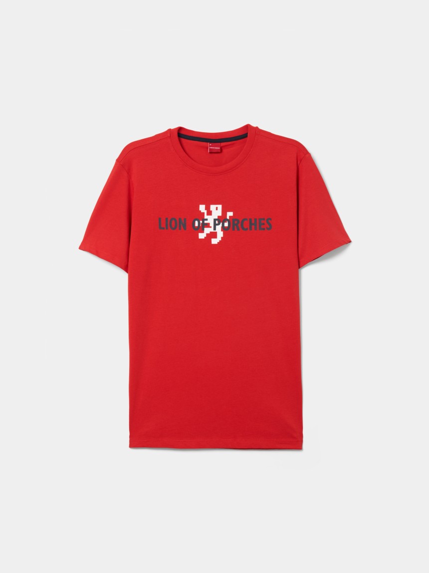 T-shirt de algodão estampada