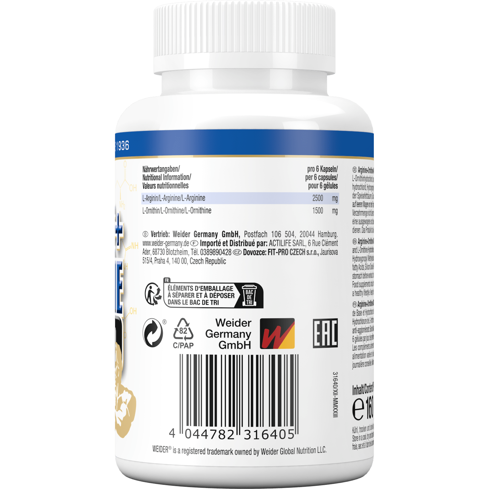 Arginine + Ornithine 4.000 (180 Kapseln)