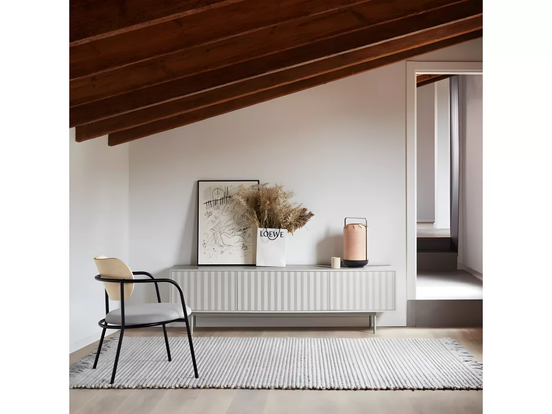 Sierra - Meuble TV en bois 3 portes L180cm : Couleur - Gris clair