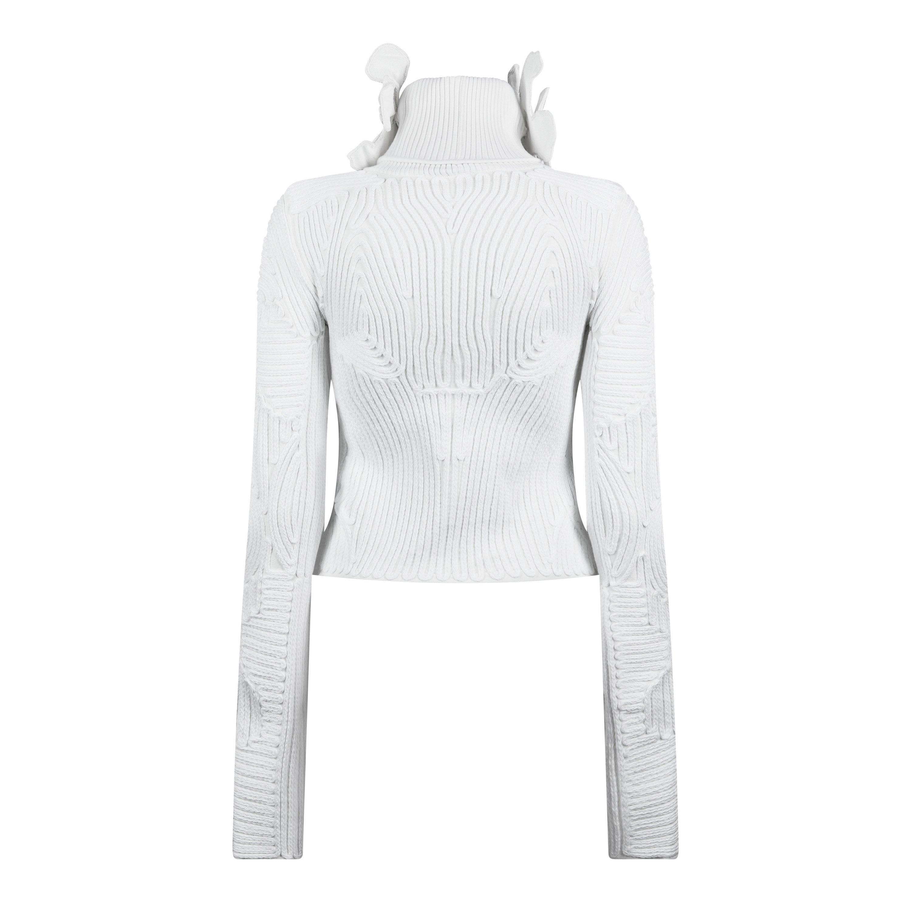 Off White Flower Embroidered Top