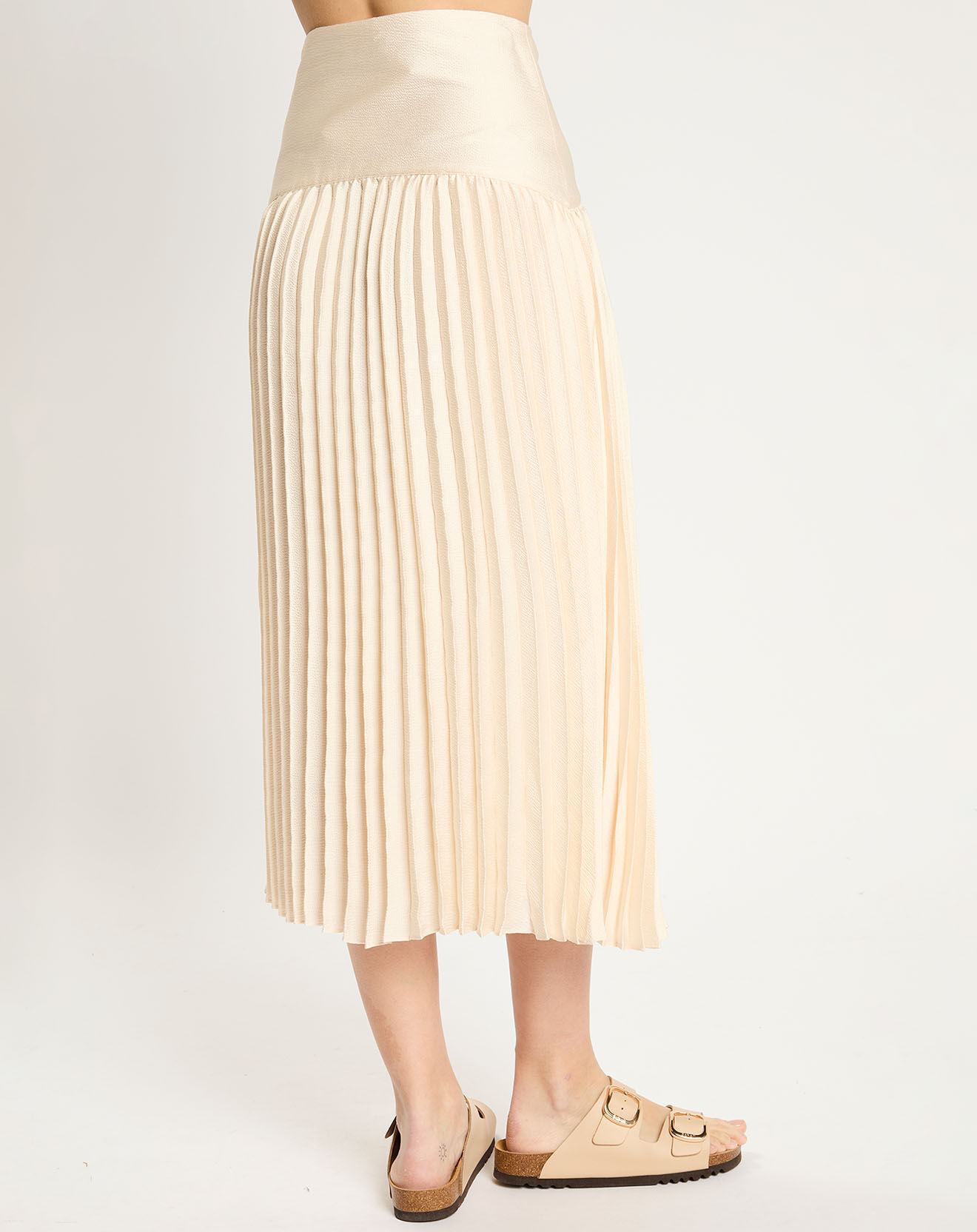 Scotch & Soda Jupe plissée & satinée écrue
