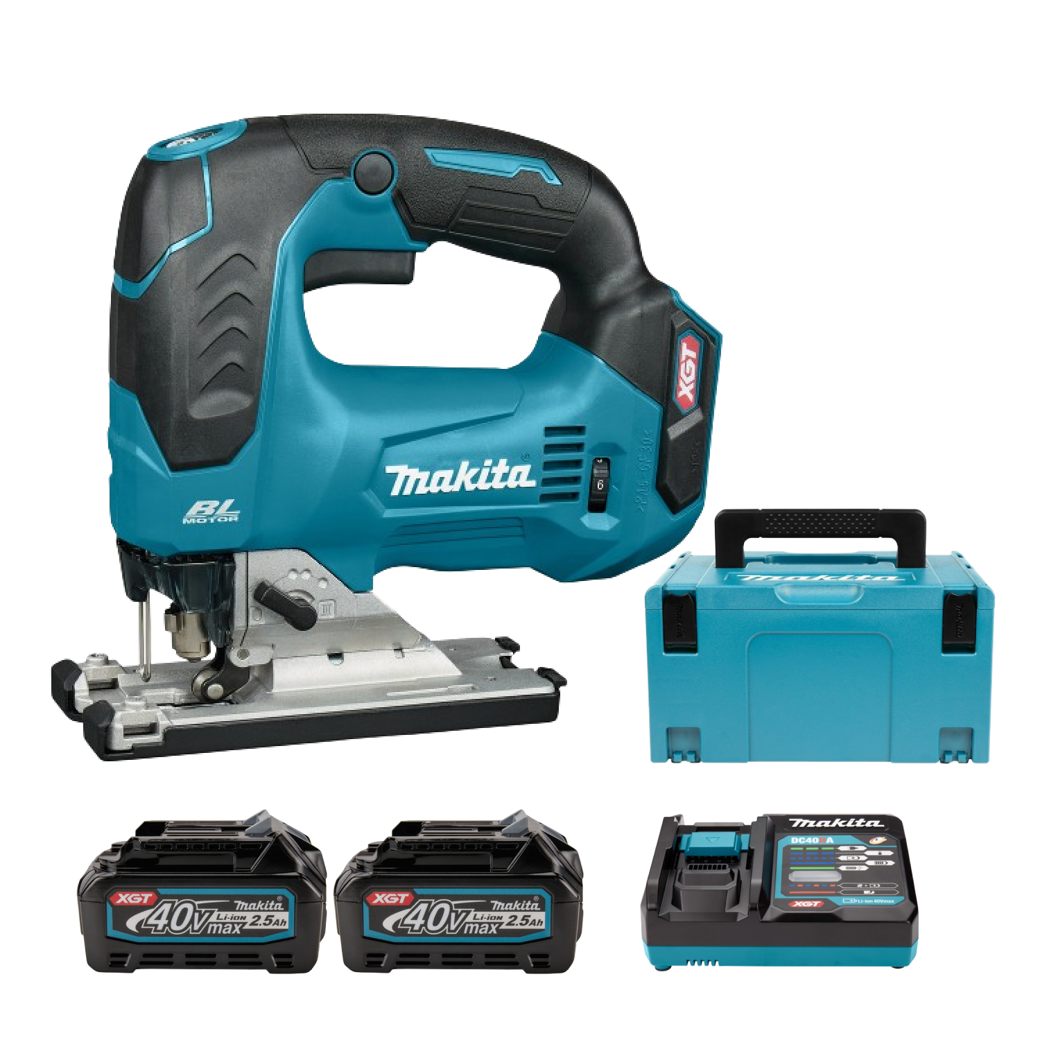 Makita JV002GD201 XGT 40V Max Li-Ion Accu Decoupeerzaag Set (2x 2.5Ah) in Mbox - D-greep