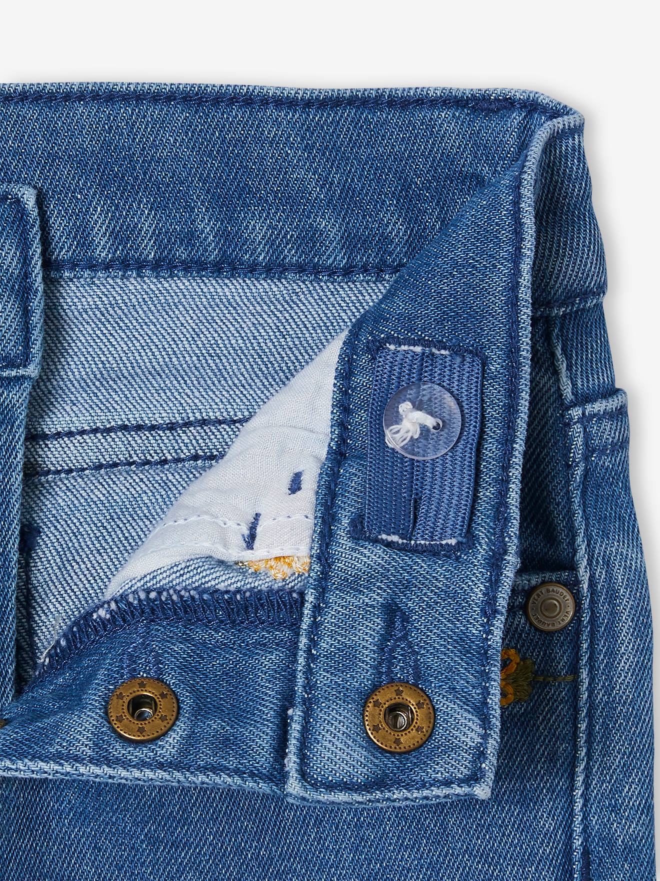 Calça jeans cropped Stone Girl com bordado floral