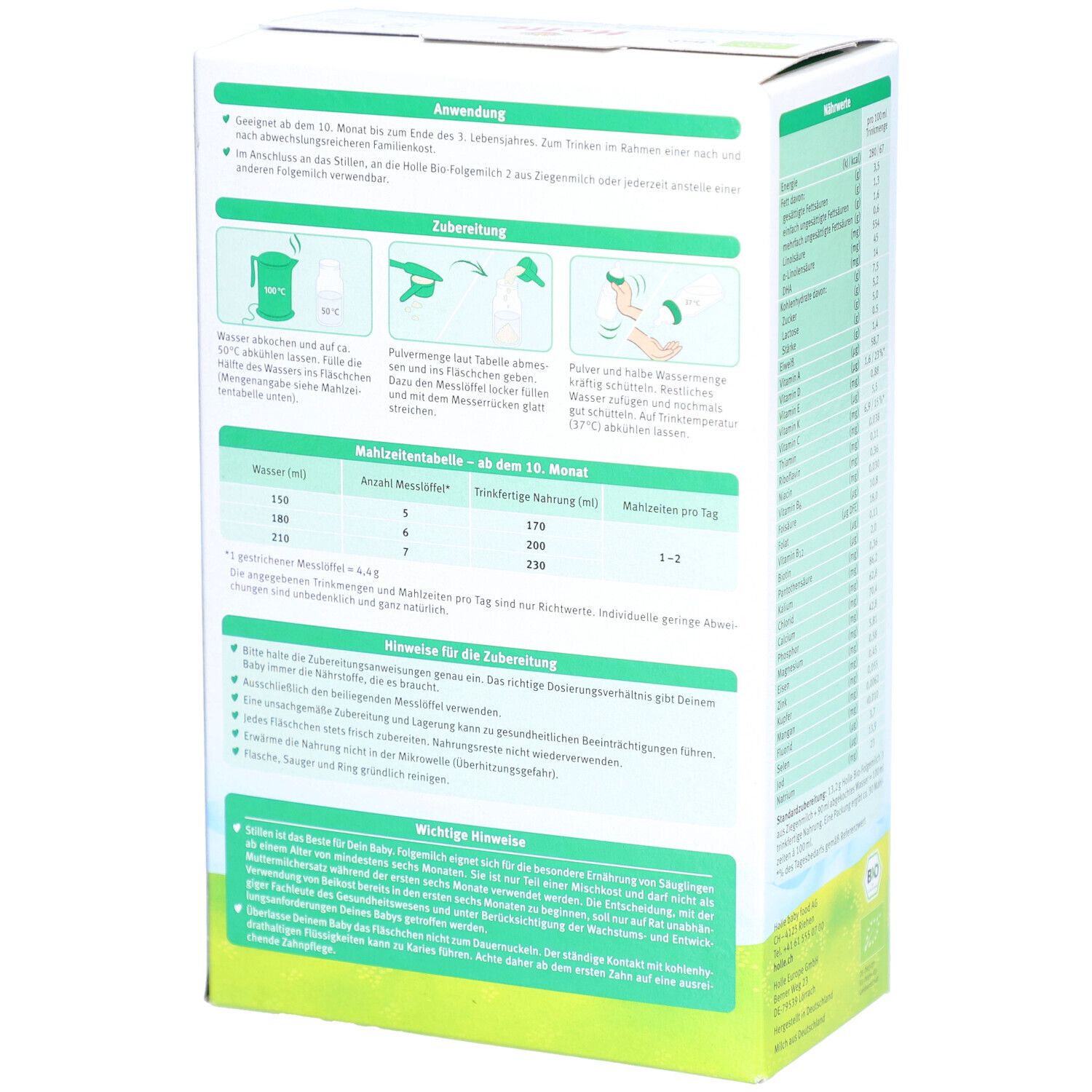 Holle Bio 3 Folgemilch auf Ziegenmilchbasis ab dem 10. Monat