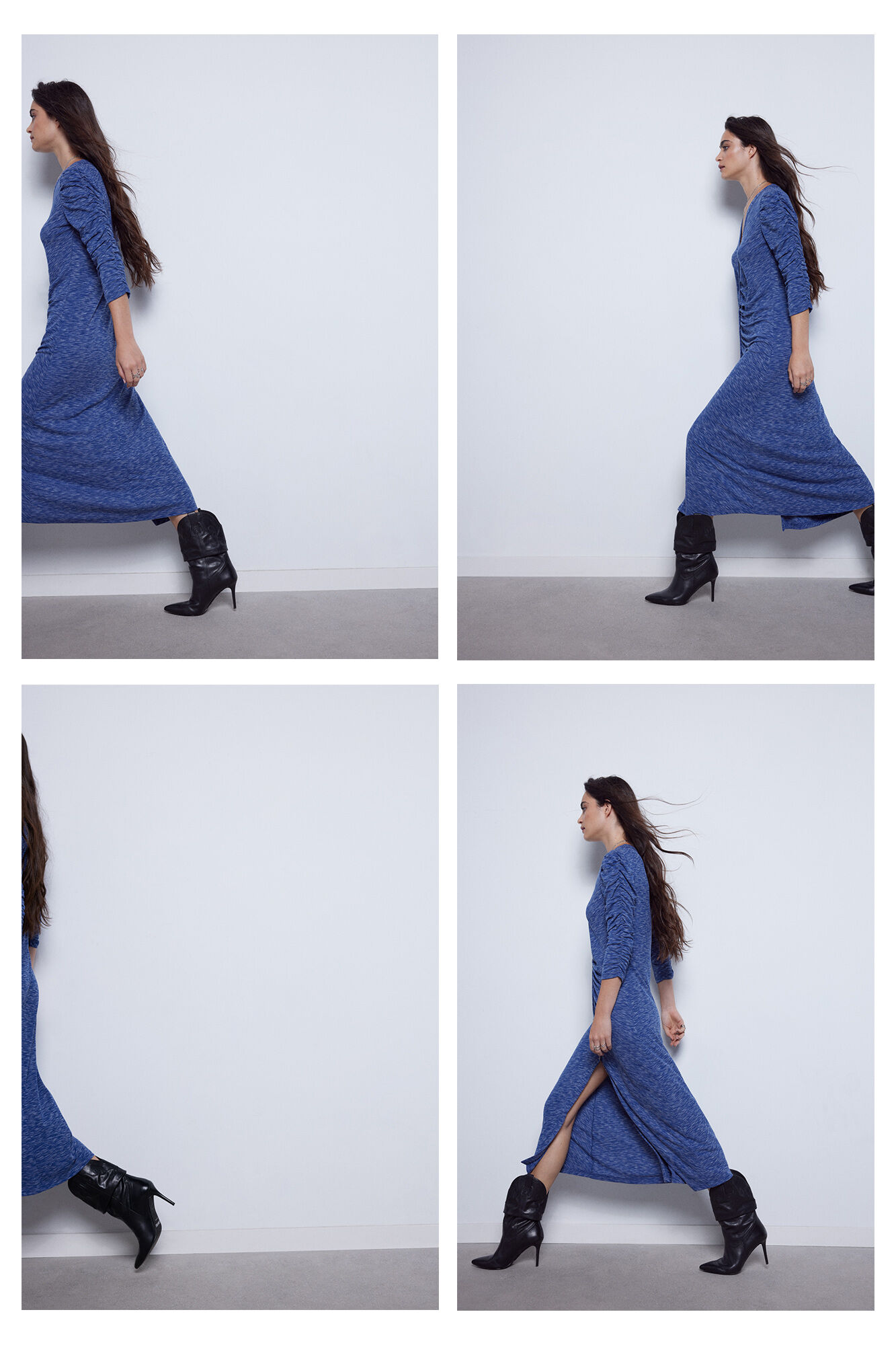 Vestido midi de tricô.