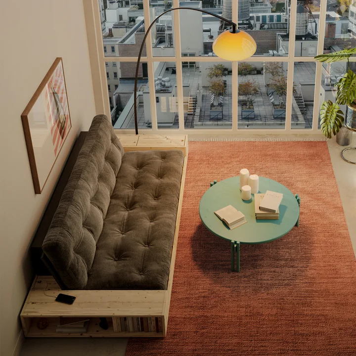 Karup Design - Base Schlafsofa, Kiefer klar lackiert / charcoal