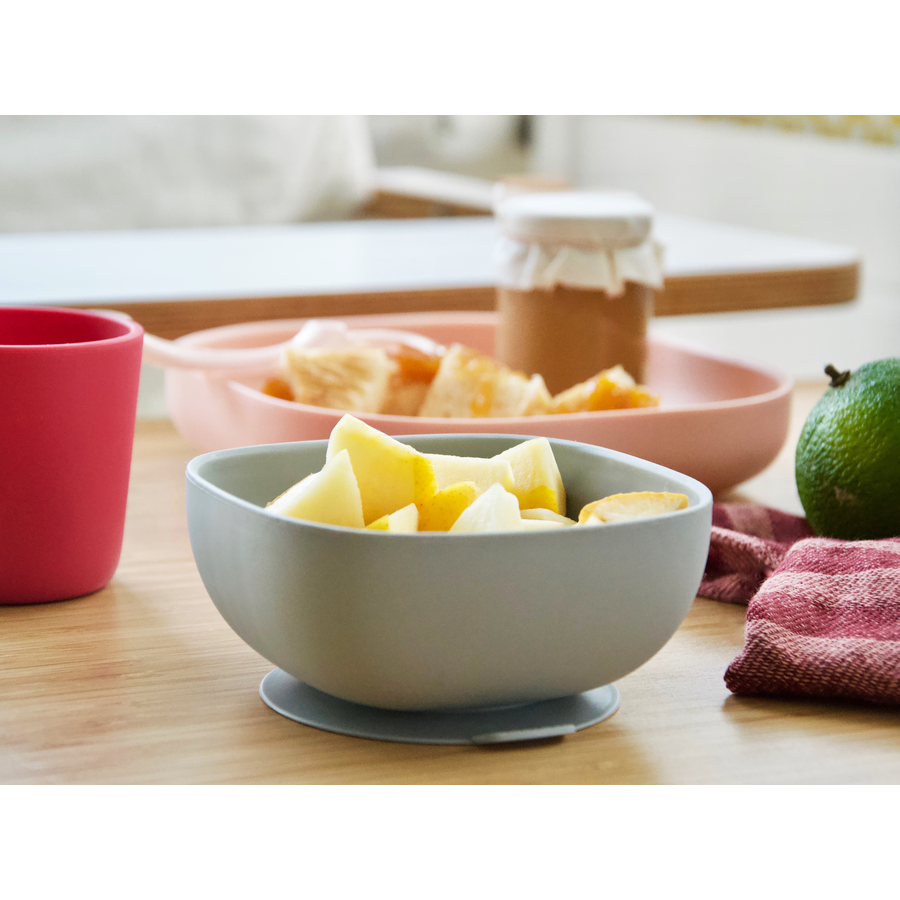 BEABA® Silikonschüssel mit Saugnapf, grau