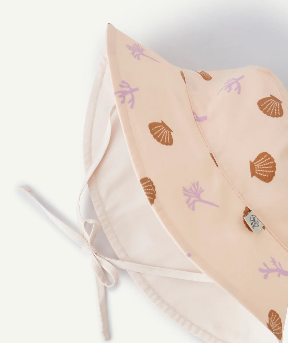 LASSIGBOB ANTI-UV ROSE PÊCHE IMPRIMÉ THÈME CORAUX