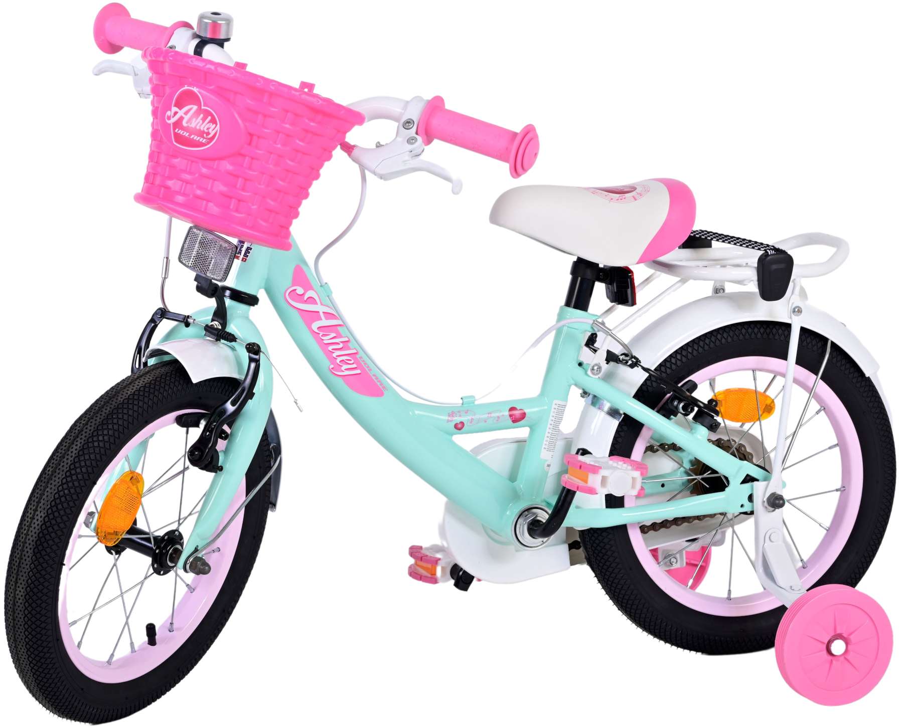 TPFSports Ashley Kinderfahrrad - Mädchen - 14 Zoll - Rücktritt + Handbremse - Weiß