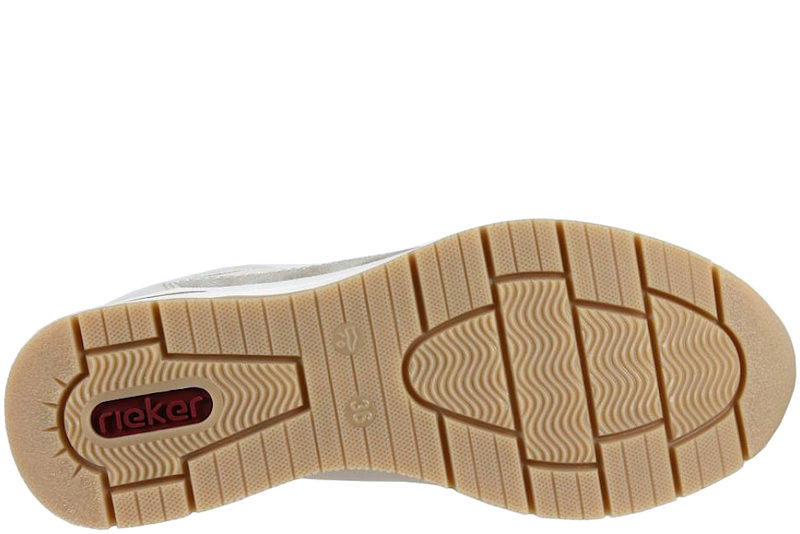 RIEKER SKO I BEIGE PU OG SKIND