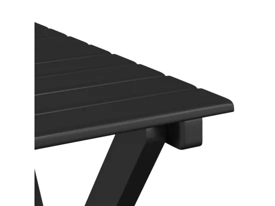 Chaises à bascule lot de 2 table pliable noir massif peuplier