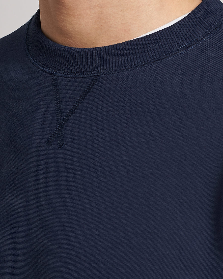 Stenströms Cotton Collage Crew Neck Navy