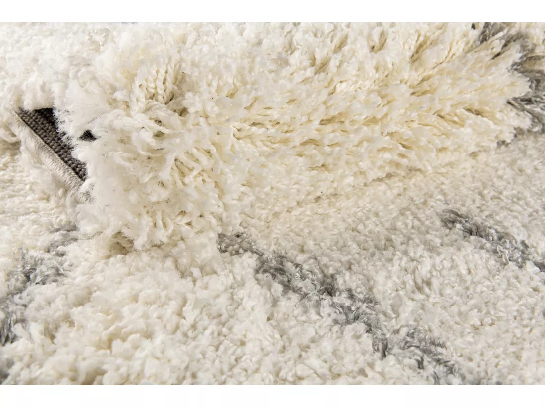 Tapis shaggy 120x62 blanc crème Lachen Fence