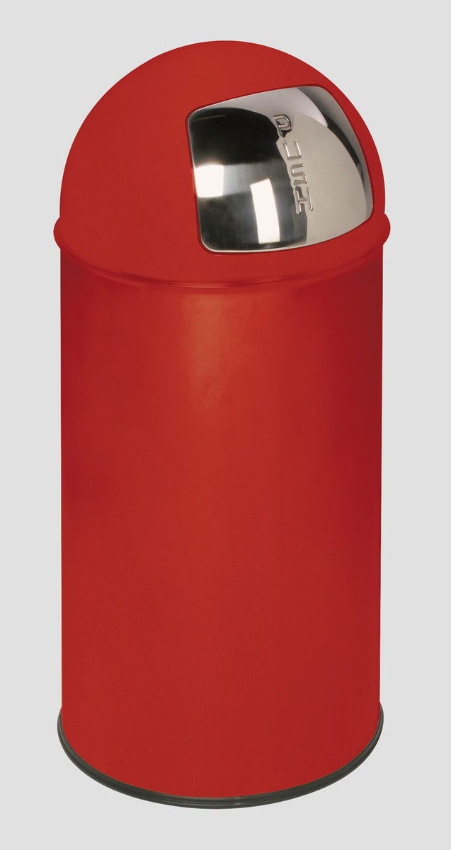 PROREGAL Classic Afvalbak met Klep, 35 Liter Binneninzet, HxBxD 74 x 35 x 35 cm, Gegalvaniseerd Staal, Zwart