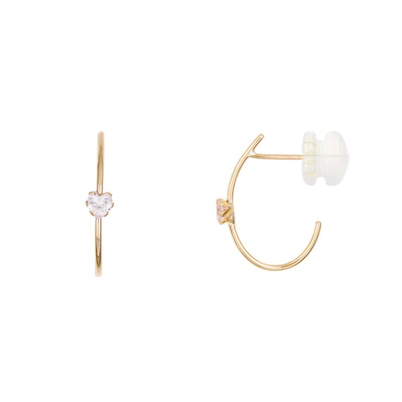 Boucles d'Oreilles Or Jaune et Zirconiums