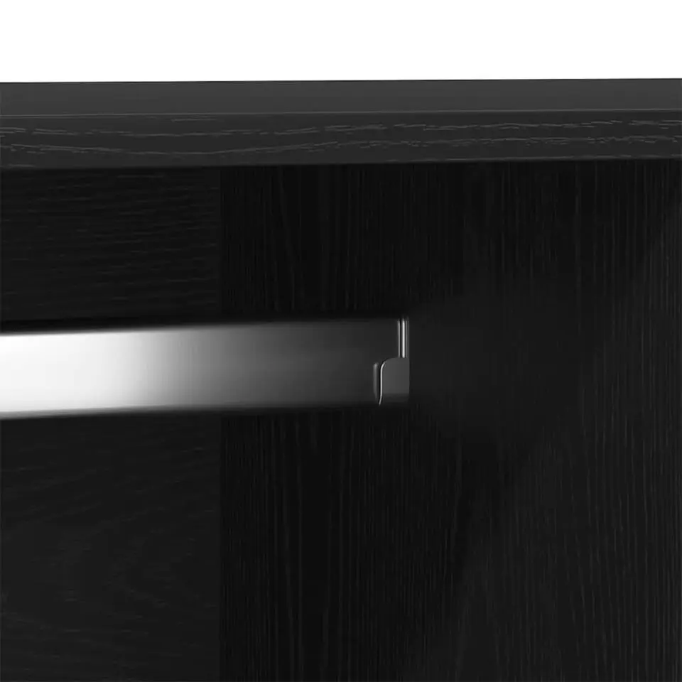 vidaXL - 2-deurs Kledingkast met 2 lades - Bewerkt hout - Zwart - 80x52x180 cm