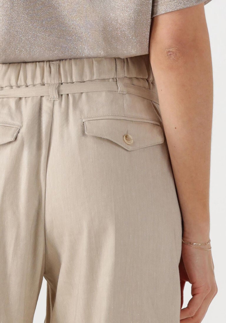 beige summum pantalon trousers wide linen blend twill