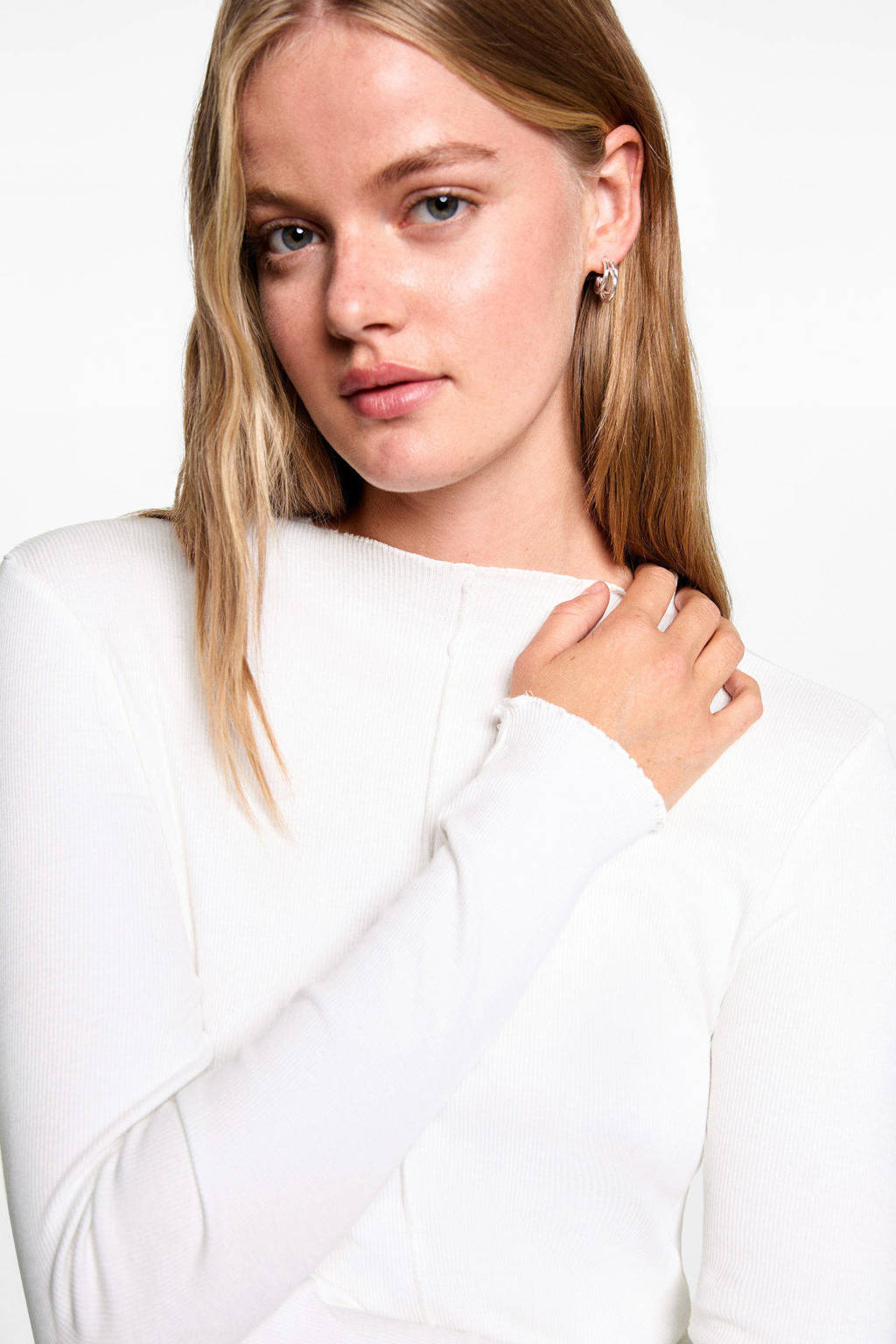 MANGO TEEN longsleeve naturel wit