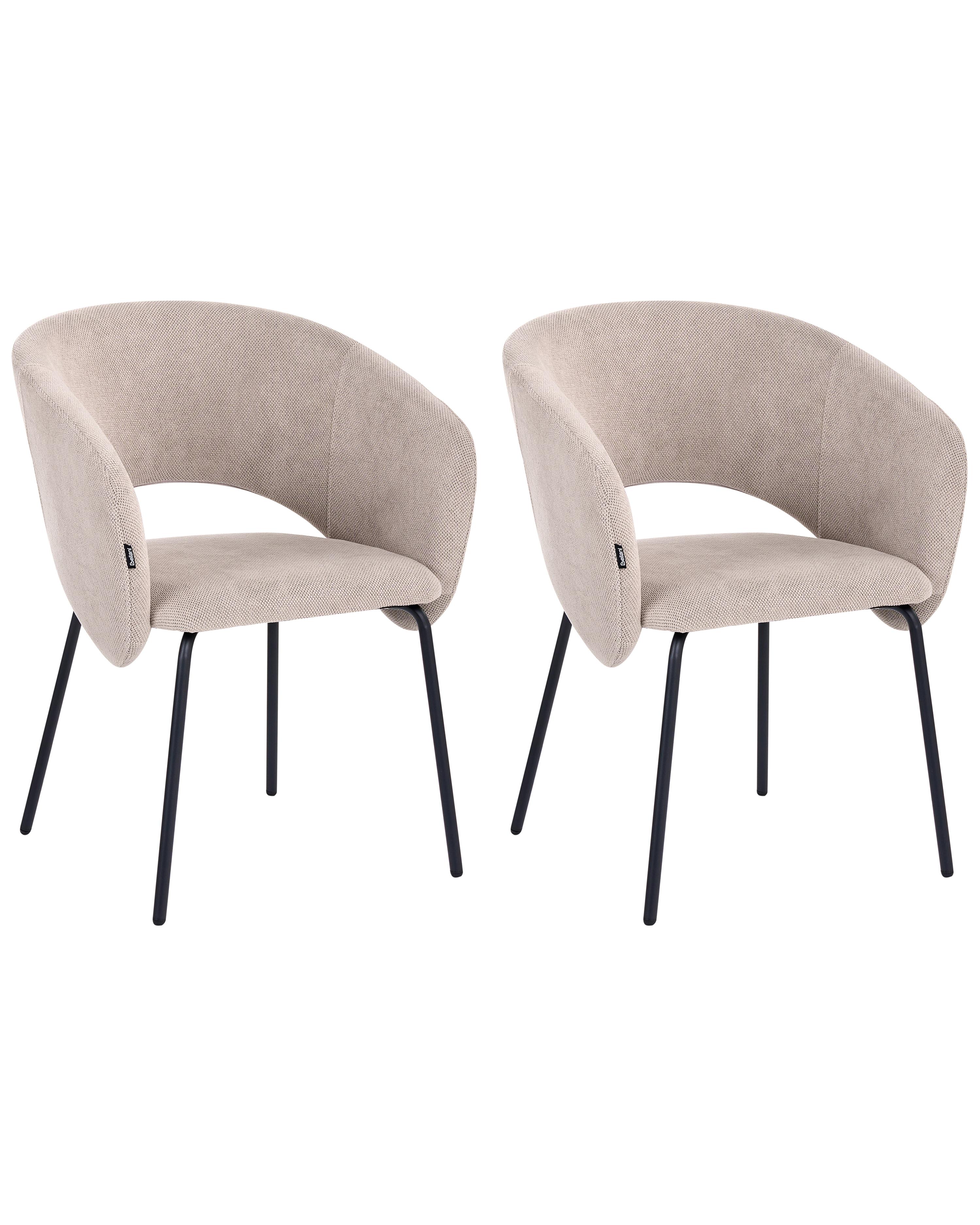 Set van 2 eetkamerstoelen BLAKELY Stof Taupe