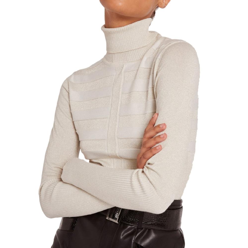 Morgan Pull Beige brillant femme Morgan Mentosa