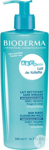 Bioderma ABCDerm Lait De Toilette Nettoyant Sans Rinçage Bébés Et Enfants Visage Et Corps 500ml