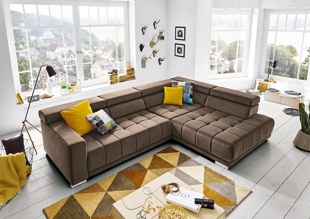 YoungLife Ecksofa CREMONA III-R braun
