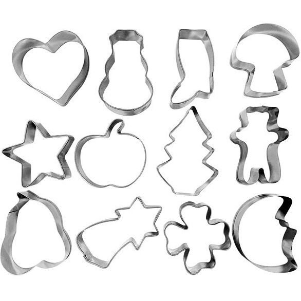 Lot de 12 découpoirs / Emporte-pièces Assortis sur cercle