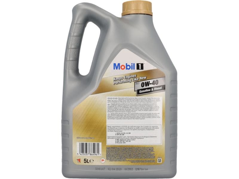 Mobil Motorenöl FS 0W-40, 5 l Motorenöl für Otto- und Dieselmotoren