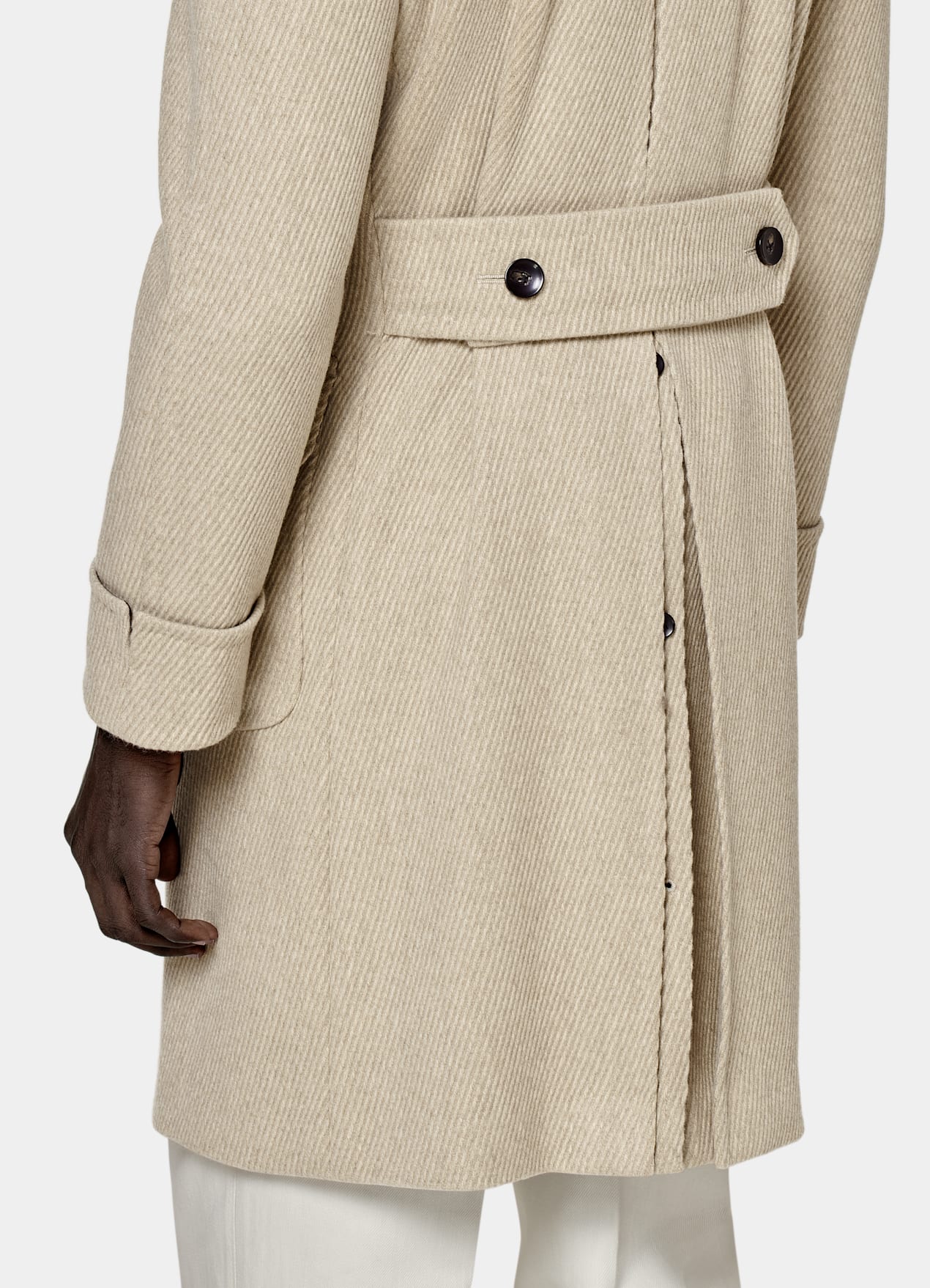 Manteau Polo en twill marron clair