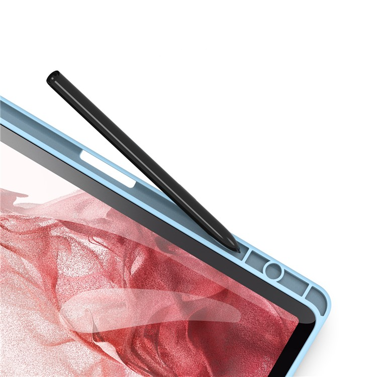 Samsung Galaxy Tab S9 Leder Tasche Smart Cover Schutzhülle   S-Pen Halter - Blau
