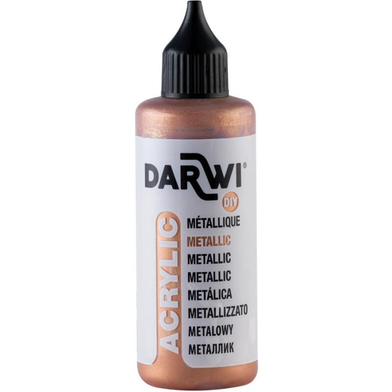 Darwi Flacon de 80 ml de Peinture Acrylique Universelle Métallique - Bronze