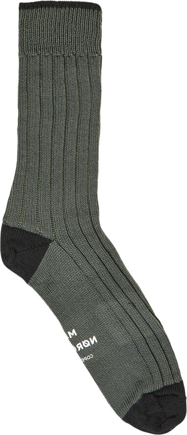 Mads Nørgaard - Copenhagen Woolen Carl Rib Socks Grøn