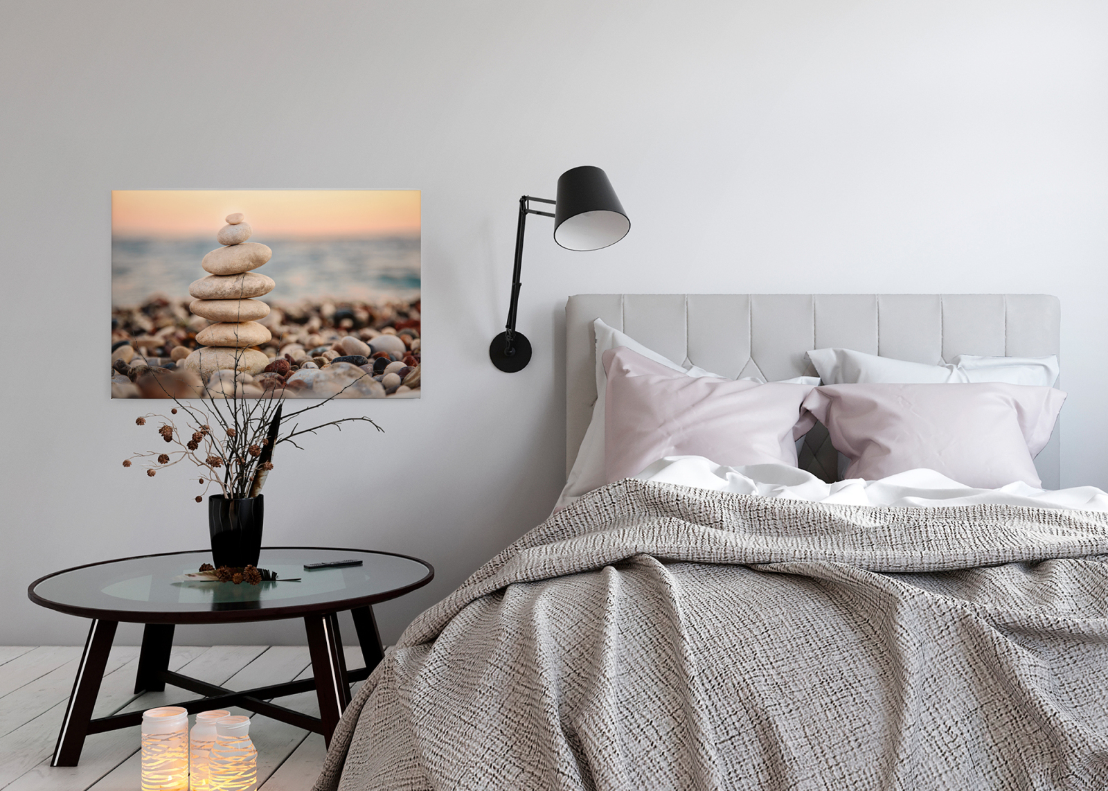 Leinwandbild STRAND - beige - 90x60 cm