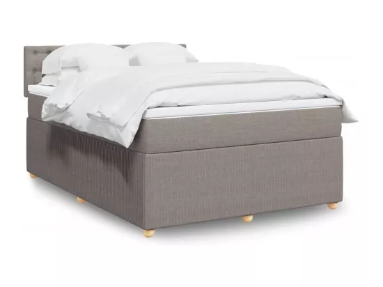 Sommier à lattes de lit avec matelas Taupe 140x190 cm Tissu