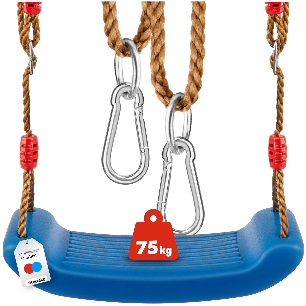 tectake Swifty schommelzitje, antislip, draagvermogen 75 kg, inclusief karabijnhaak