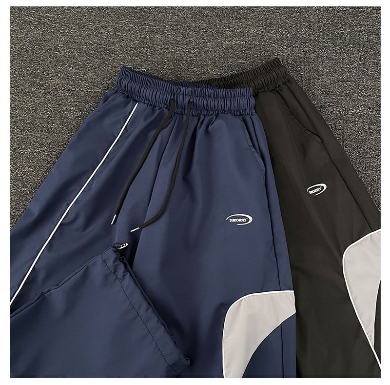 Mimiyox - Hoge taille kleurblok wijde joggingbroek