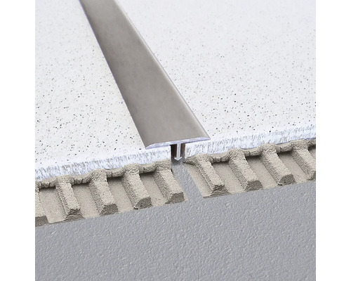 T-Floor aluminium scheidings- en afdekprofiel, lengte 250 cm, hoogte 8 mm, zichtbaar oppervlak 25 mm, titanium