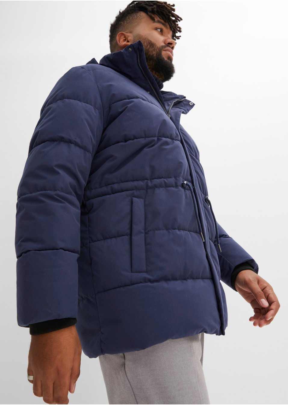 Veste matelassée avec capuche amovible et cordon coulissant en polyester recyclé