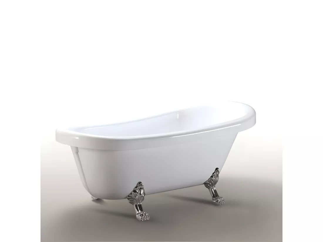 Baignoire ilôt retrò 170 x 80 cm avec pieds argent – Marigold