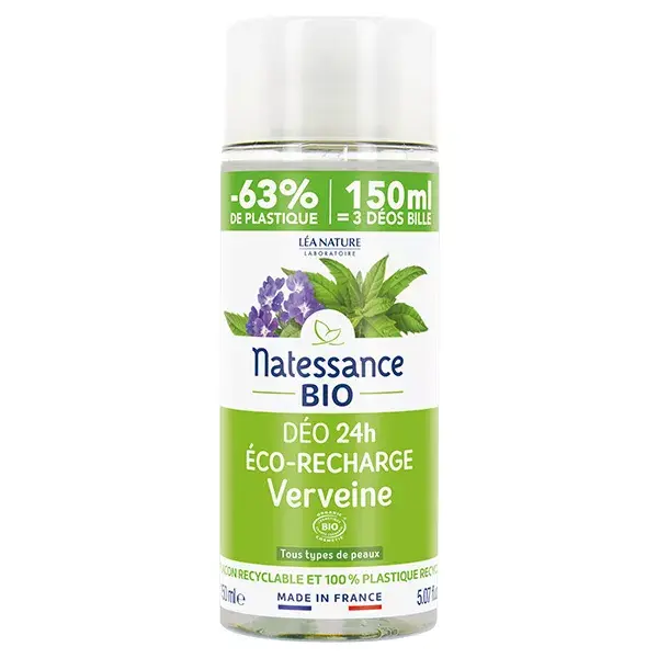 Desodorante Orgânico Natessance 24h Verbena Eco-Refill 150ml