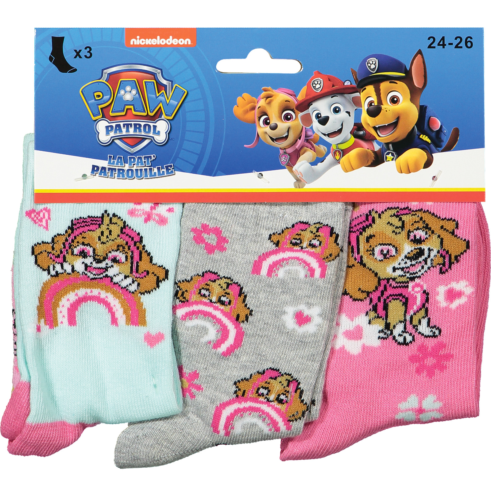 Kinder-Socken Paw Patrol, 3 Paar 27-30, grau
