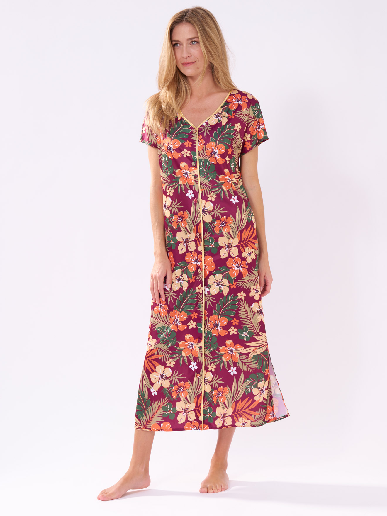 Robe d'hôtesse fluide toute boutonnée