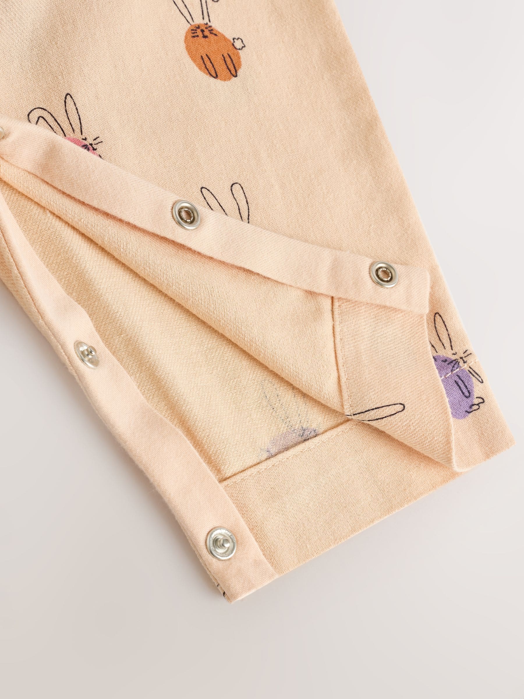 Crème/Roze konijn - Babyset van tuinbroek en rompertje, tweedelig (0mnd-3jr)