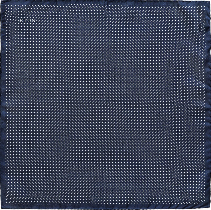 ETON Polka Dots Silk Pocket Square Blå