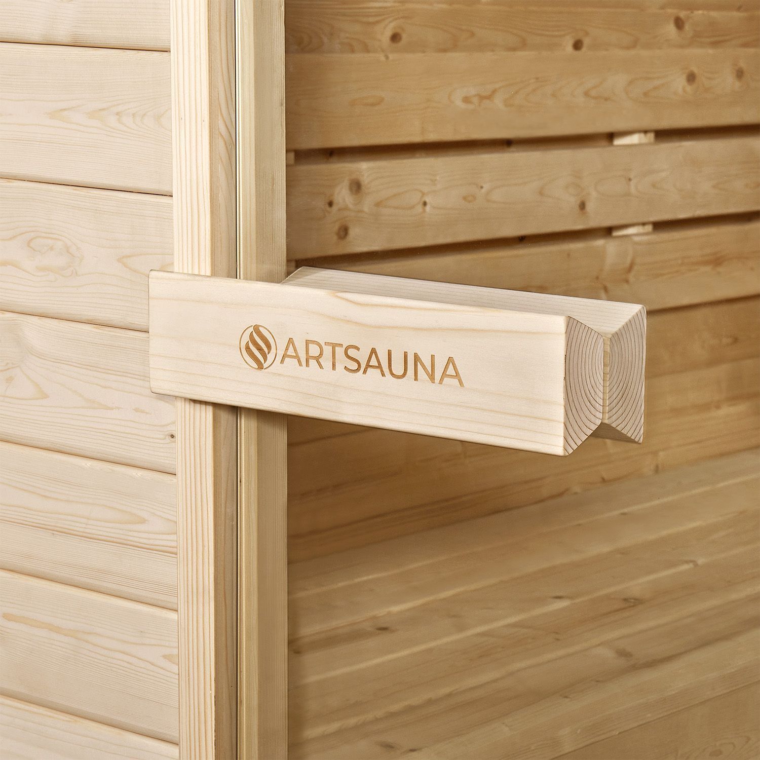 Artsauna Fasssauna Spitzbergen 180 - 4 Personen, 6 kW Ofen, Zubehör - Fichtenholz Sauna