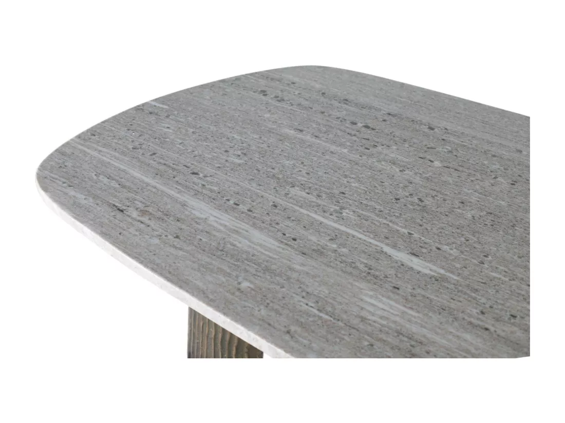 Table à manger avec plateau ovale en marbre 180 cm