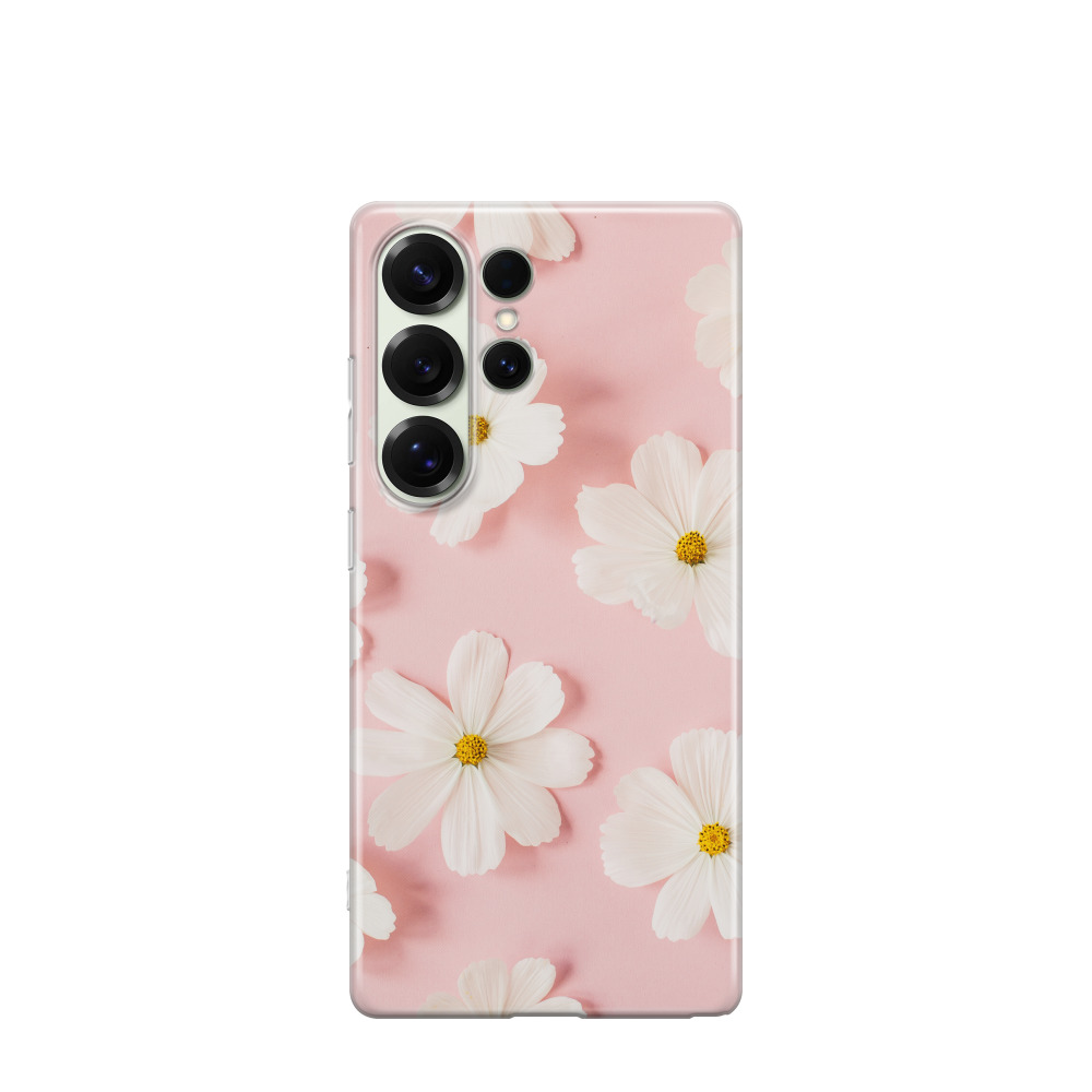 Samsung Galaxy S25 Ultra Gummi Hülle Tanz der weissen Blüten - Weiss