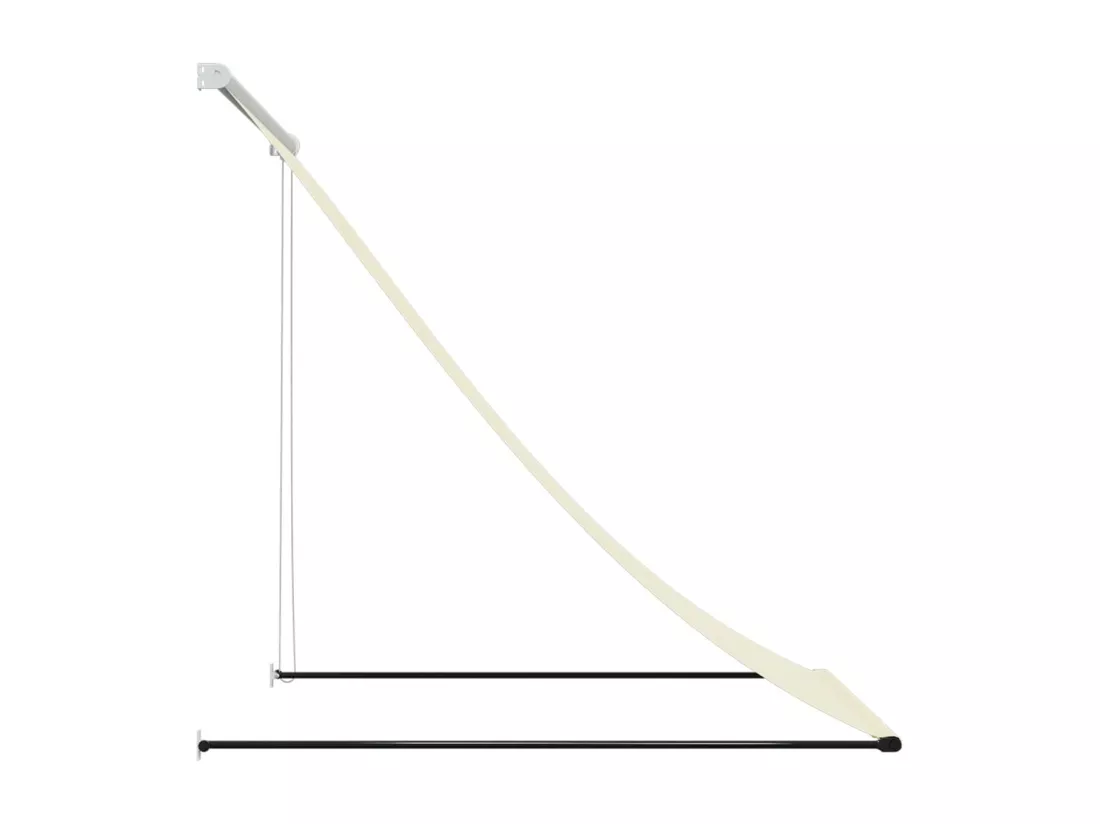 Auvent rétractable crème 100x150 m tissu et acier