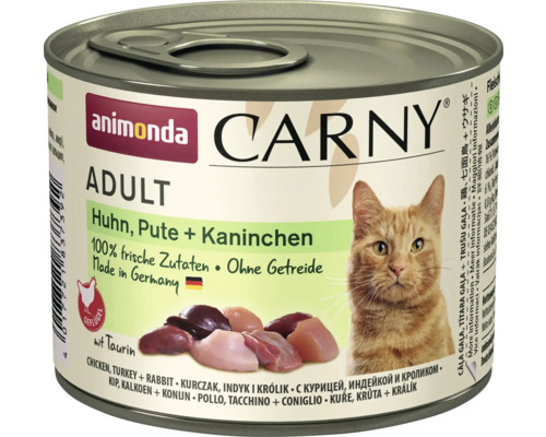 Animonda Carny Adult natvoer voor katten, kip, kalkoen & konijn, 200 g