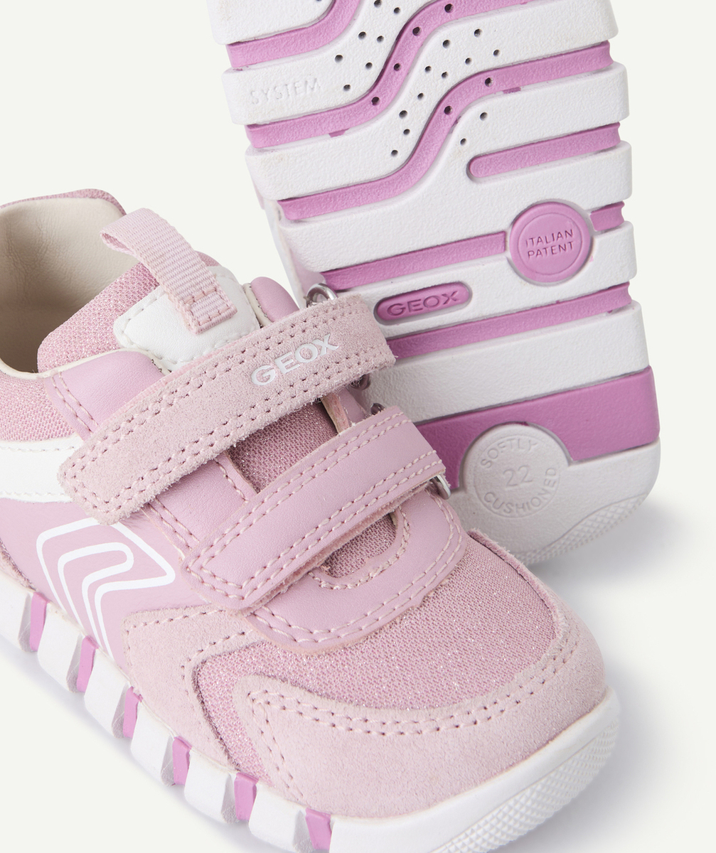 GEOXbaskets bébé fille iupidoo avec scratch rose et blanc
